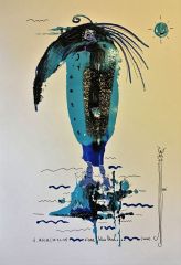 a sea blue bird R