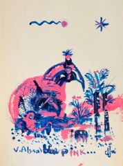 blue-pink-R 30x40 cm mixmedia