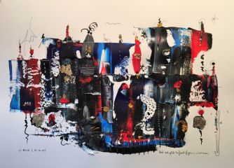 red and gold in front of you R